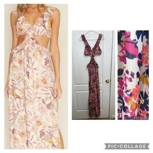 Dee Elly Sweetest Taboo Cutout Floral Print Maxi dress size M